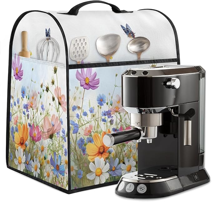 cfpolar Kitchen Aid Mixer Cover Compatible with 6-8 Quarts Butterfly Flower Pattern Stand Mixer Cover Kitchen Aid Mixers Accessories Appliance Organizer Bag Dust Covers with Zipper Pocket