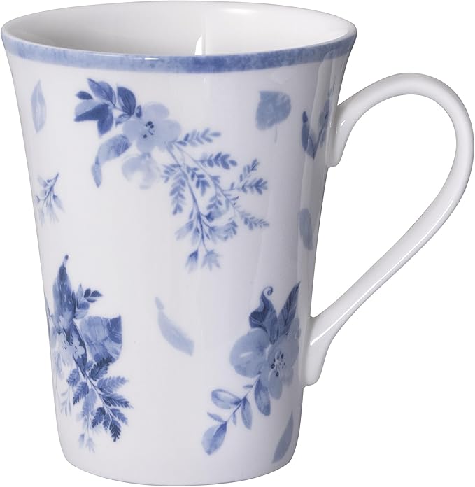 Mikasa Kiley Bone China Lightweight Chip Resistant 16 Piece Dinnerware Set Service for 4Blue and White