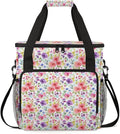 Abstract-Floral Coffee Maker Carrying Bag Portable Travel Storage Tote Bag Compatible with K-Mini or K-Mini Plus Single Serve Coffee Brewer Carrying Case with Multiple Pockets &amp Shoulder Strap