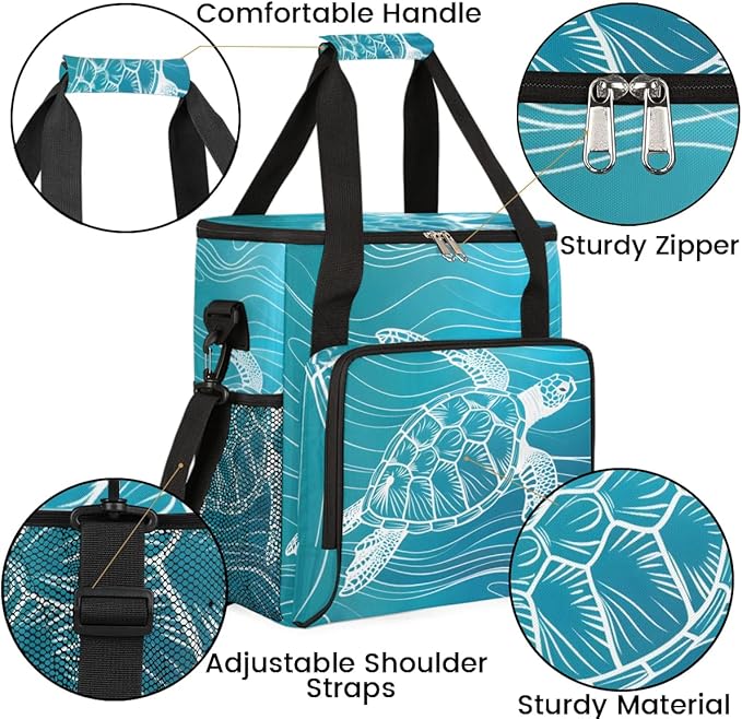 Coffee Maker Carrying Bag Ocean Turtle Print Single Cup Coffee Maker Travel Bag Compatible with Keurig K-Mini or K-Mini Plus Portable Storage Bag with Shoulder StrapAZ-17