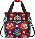 Xmas Snowflakes Christmas Coffee Maker Carrying Bag Travel Storage Bag Compatible with K-Mini or K-Mini Plus Single Serve Coffee Brewer Carrying Case with Multiple Pockets &amp Shoulder Strap