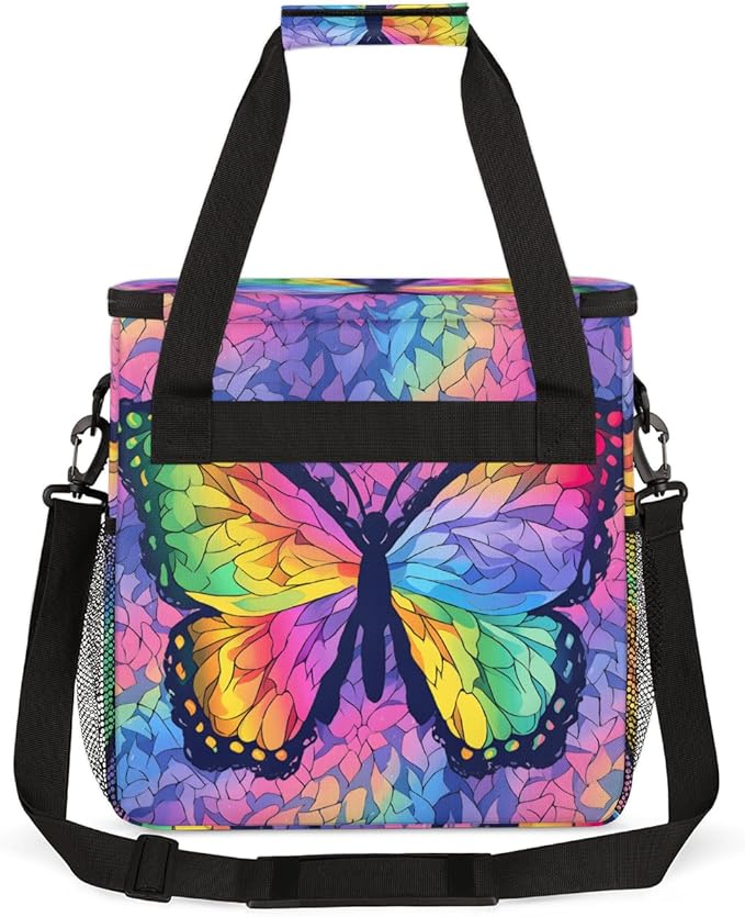 Dreamy Butterfly Coffee Maker Carrying Bag Abstract Butterfly Travel Storage Bag Compatible with K-Mini or K-Mini Plus Single Serve Coffee Brewer Carrying Case with Multiple Pockets &amp Shoulder S