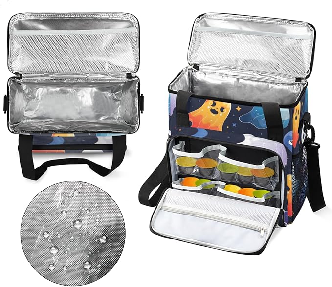Bright Spooky Ghosts Coffee Maker Carrying Bag Portable Travel Storage Tote Bag Compatible with K-Mini or K-Mini Plus Single Serve Coffee Brewer Carrying Case with Multiple Pockets &amp Shoulder St
