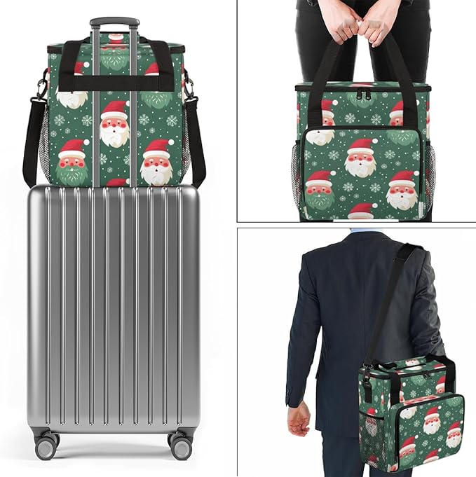 Magical Santa Claus Coffee Maker Carrying Bag Portable Travel Storage Tote Bag Compatible with K-Mini or K-Mini Plus Single Serve Coffee Brewer Carrying Case with Multiple Pockets &amp Shoulder Str