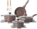 SENSARTE Nonstick Cookware Set 13-Piece Healthy Pots and Pans Set Kitchen Cooking Set with Stay-Cool Handles Silicone Utensils and Pot Protectors PFOA Free