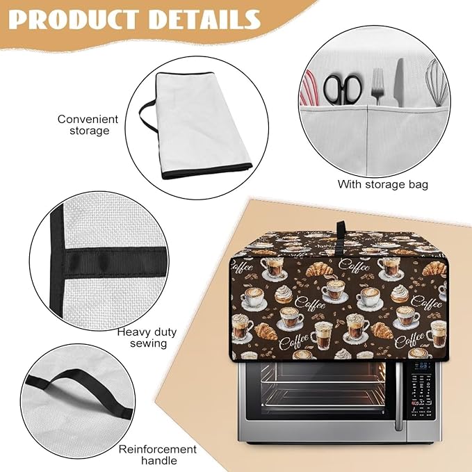 Doojoayie Waterproof Toaster Cover 6 Slice Kitchen Appliance Covers 19.7x16x 10 Bread Machine Dust Protector Modern Home Kitchen Decoration