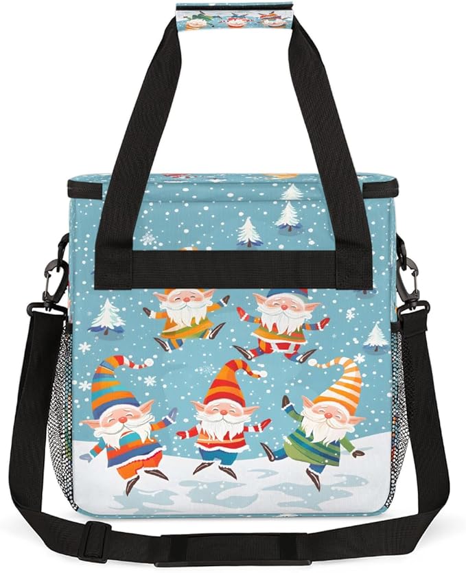 Christmas (709) Coffee Maker Carring Bag Travel Carrying Storage Tote Bag Compatible with Keurig K-Mini or K-Mini Plus Portable Single Serve Coffee Brewer Case with Pockets for K-cup Pods