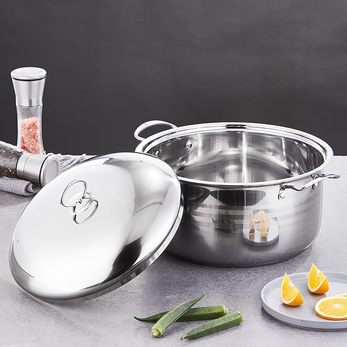 Yosoo 3 Piece Stainless Steel Pot Set Anti Stick Soup Lid Suitable Stew Cooking Soup More Durable Home Kitchen Restaurant
