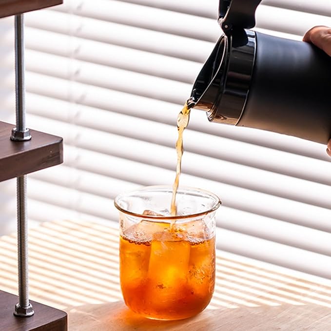 Yosoo French Press Coffee Maker Portable Stainless Steel Cup Double Wall Insulation 320ml Capacity Secure Locking Mechanism Lightweight Design Travel Outdoor Use