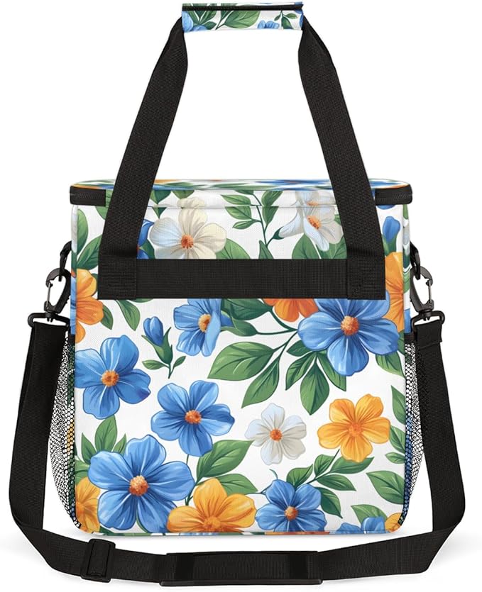 Majestic Flowers Coffee Maker Carrying Bag Portable Travel Storage Tote Bag Compatible with K-Mini or K-Mini Plus Single Serve Coffee Brewer Carrying Case with Multiple Pockets &amp Shoulder Strap
