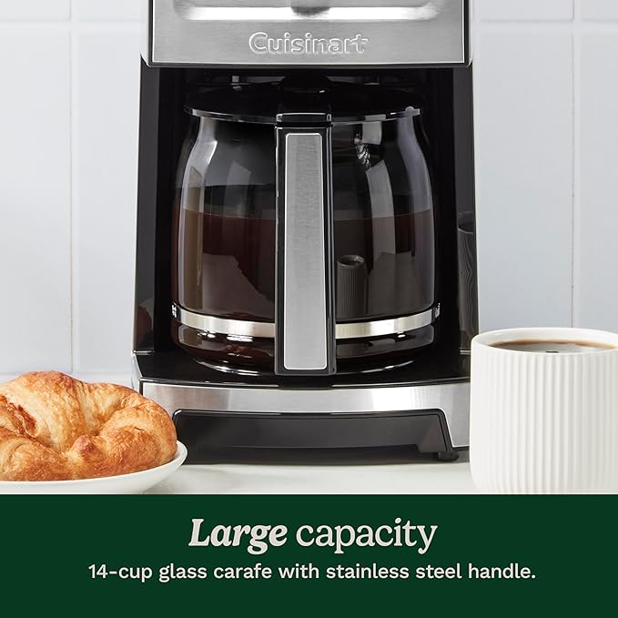 Cuisinart Coffee Maker 14-Cup PerfecTemp Programmable Coffee Machine Glass Carafe with 1-4 Cup Setting Brew Strength Control Brew Pause and Over Ice Function Stainless Steel DCC-3500SS
