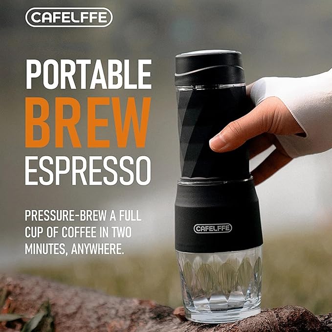 3-in-1 Portable Manual Espresso Coffee Machine 18Bar Cold and Hot Brew Mini Coffee Maker with Milk Foam Press Lever 120ml Cup Work with DG/NES Capsule and Ground Coffee