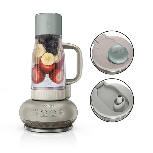 Ninja Blendboss™ | Personal Blender for Smoothies &amp Frozen Drinks | 26oz Travel Tumbler with LeakProof Lid Chug Spout &amp Detachable Straw | Auto-iQ Technology | Stone Mint | DB351ST
