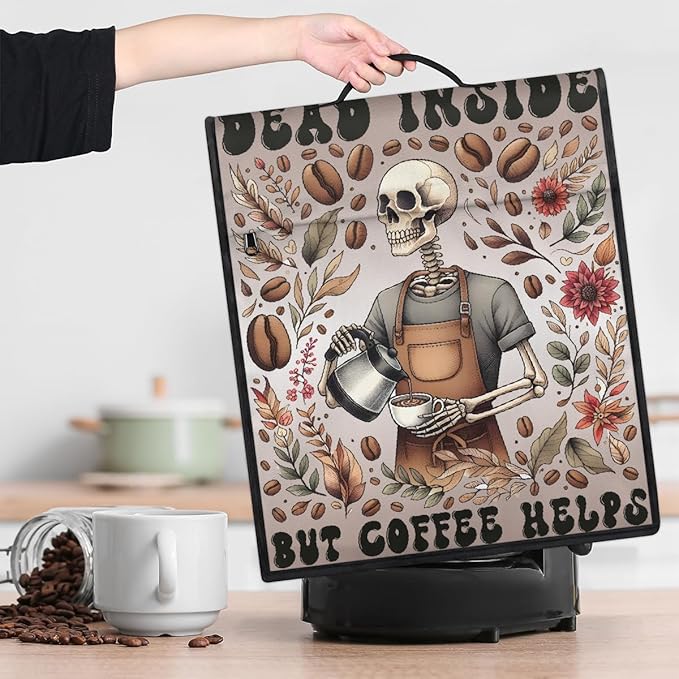 cfpolar Kitchen Aid Mixer Cover Compatible with 6-8 Quarts Halloween Skull Coffee Stand Mixer Cover Kitchen Aid Mixers Accessories Appliance Organizer Bag Dust Covers with Zipper Pocket