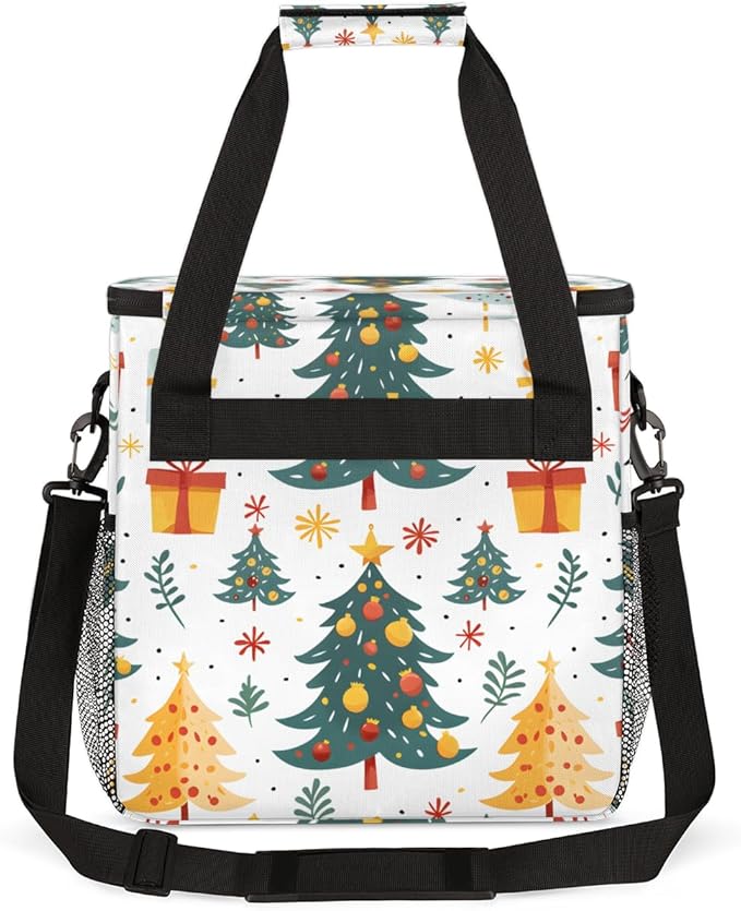 Xmas Tree Coffee Maker Carrying Bag Christmas Gift Travel Storage Bag Compatible with K-Mini or K-Mini Plus Single Serve Coffee Brewer Carrying Case with Multiple Pockets &amp Shoulder Strap