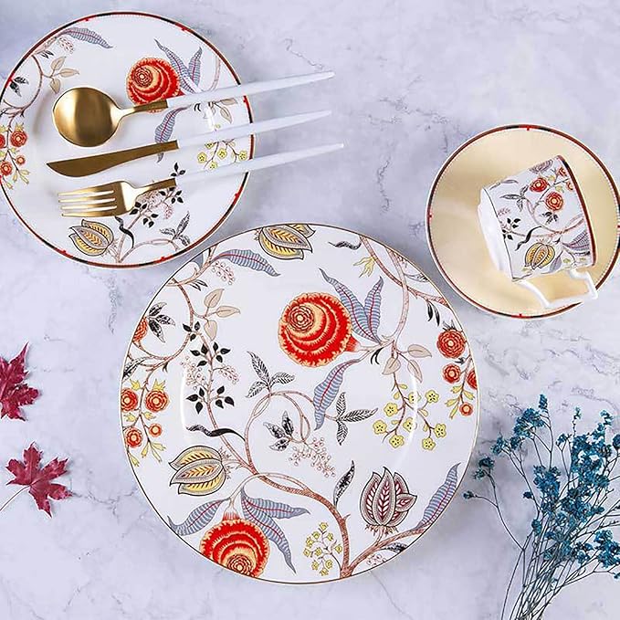 Plates and bowls sets plates dinnerware sets 24 piece dinner plates dishes set for 6 kitchen plates and bowls set for home kitchen bone china dinnerware set dinnerware set