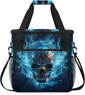 Skull Travel Coffee Maker Carrying Bag Large Organizer Storage Tote Bag Insulated Reusable Cooler Grocery Bags