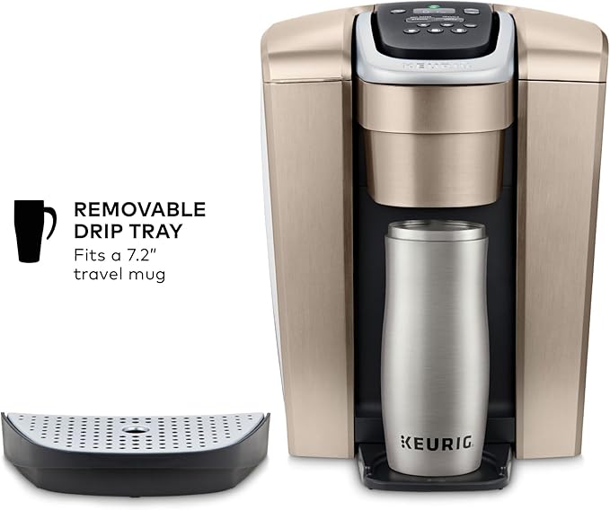 Keurig K-Elite Single Serve K-Cup Pod Coffee Maker with Strength and Temperature Control Iced Coffee Capability 8 to 12oz Brew Size Programmable Brushed Gold