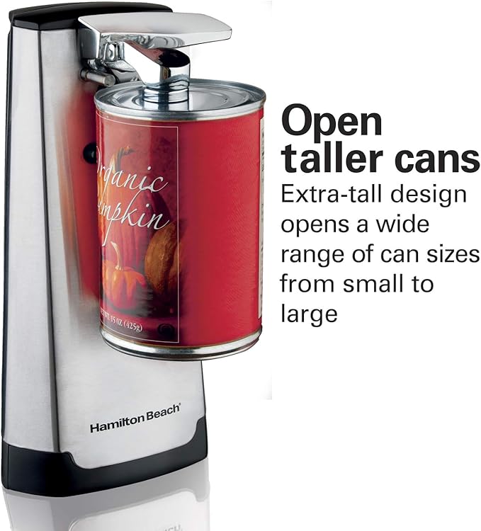 Hamilton Beach 4 Slice Toaster Extra-Wide Slots Bagel Setting &amp Electric Can Opener Detachable Cutting Lever Cord Storage