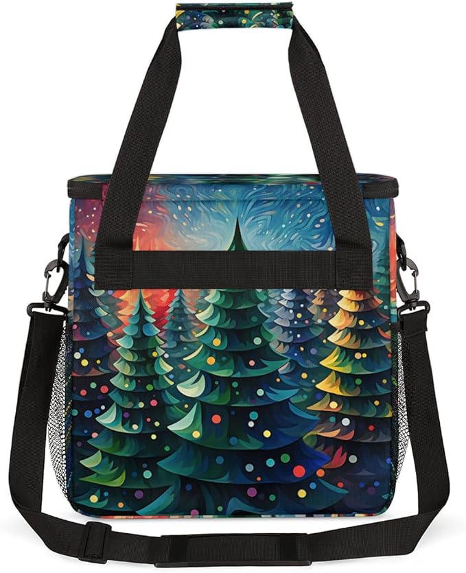 Christmas Tree Coffee Maker Carrying Bag Colorful Tree Travel Storage Bag Compatible with K-Mini or K-Mini Plus Single Serve Coffee Brewer Carrying Case with Multiple Pockets &amp Shoulder Strap