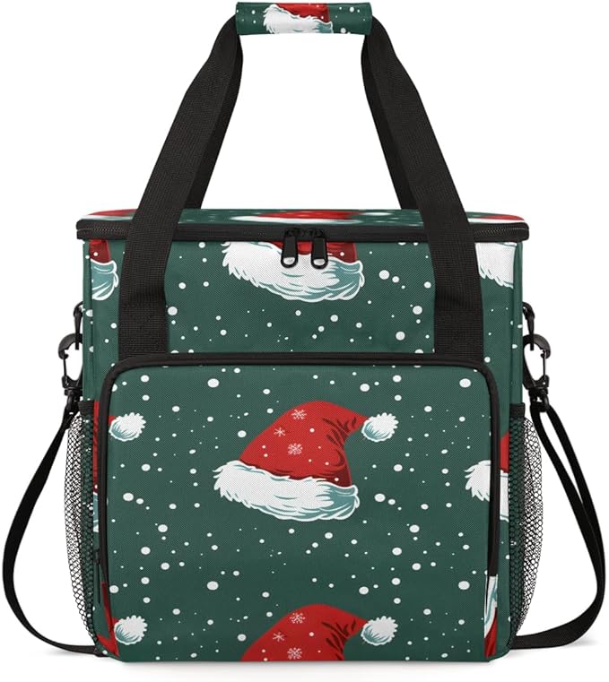 Christmas Hat Coffee Maker Carrying Bag Mystical Hat Travel Storage Bag Compatible with K-Mini or K-Mini Plus Single Serve Coffee Brewer Carrying Case with Multiple Pockets &amp Shoulder Strap