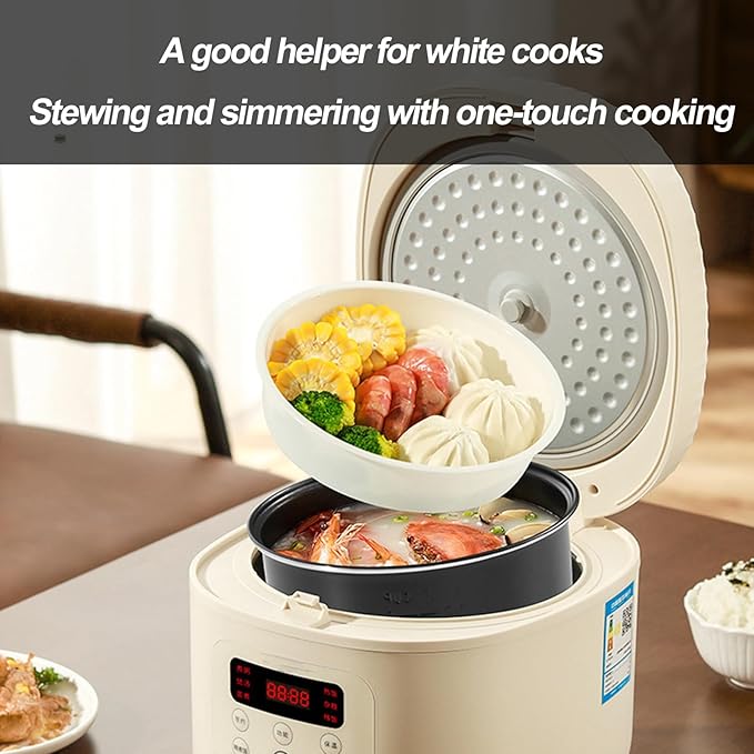Smart Rice Cooker 3L Slow Cooker and Steame with 8 Cooking Functions 360° Heating Evenly and 24-Hour Smart Appointment