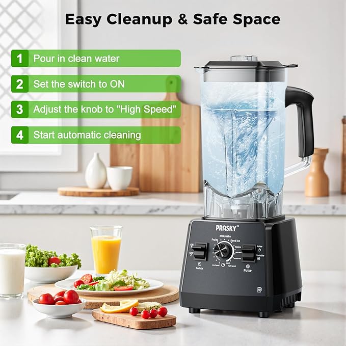 2400W High Speed Countertop Blender 101oz Large Capacity BPA-Free 25000 RPM Blenders for Smoothies Ice Crushing Soups Nut Butters &amp Baby Food (Gray 3L)