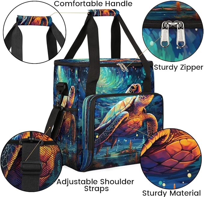 Starry Night Turtle Coffee Maker Carrying Bag for Keurig K-Mini or K-Mini Plus Storage Portable Coffee Maker Travel Bag