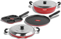Sumeet 2.6 mm Thick Non-Stick Rojo Cookware Set (Dosa Tawa 26.5 cm Dia Mini Multi Snack Maker 19.5 cm Dia Kadhai with Lid 1.5 Ltr Capacity 20 cm Dia Grill Appam Patra with Lid 23 cm Dia)