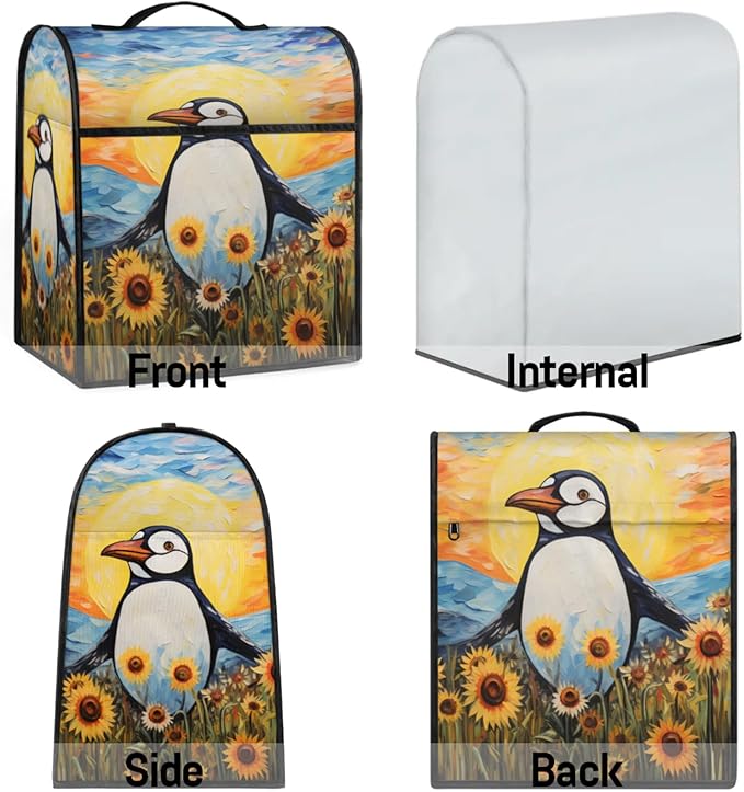 cfpolar Kitchen Aid Mixer Cover Compatible with 6-8 Quarts Starry Sky Penguin Sunflower Stand Mixer Cover Kitchen Aid Mixers Accessories Appliance Organizer Bag Dust Covers with Zipper Pocket