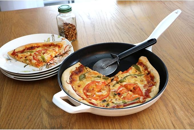 La Cuisine LC 2680 5 Piece Enameled Cast Iron Round Casserole Cookware Set White