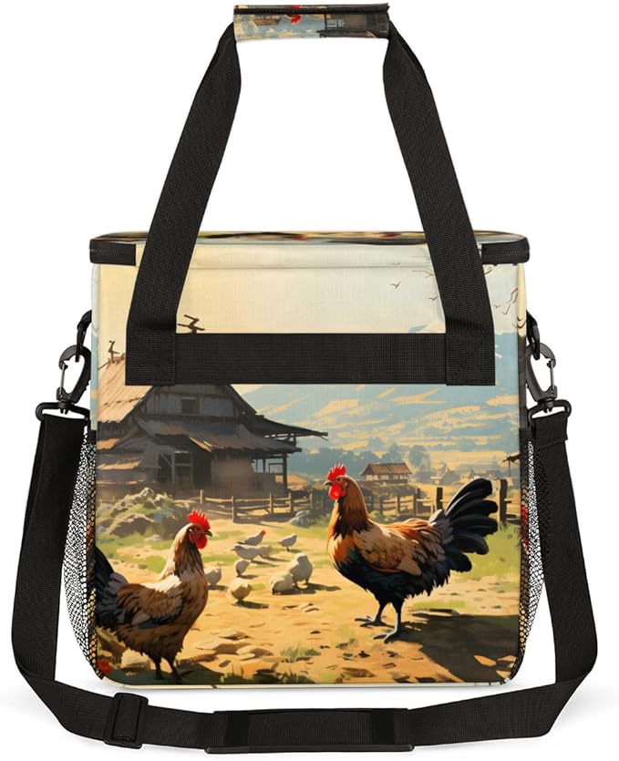 Cock Rooster Coffee Maker Carrying Bag Portable Travel Storage Tote Bag Compatible with K-Mini or K-Mini Plus Single Serve Coffee Brewer Carrying Case with Multiple Pockets &amp Shoulder Strap