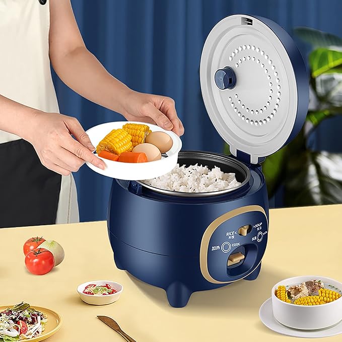 Household Rice Cooker Household Mini Small Non-Stick Rice Cooker Intelligent Heat Preservation And One-Button Switch For 1-3 People(B)