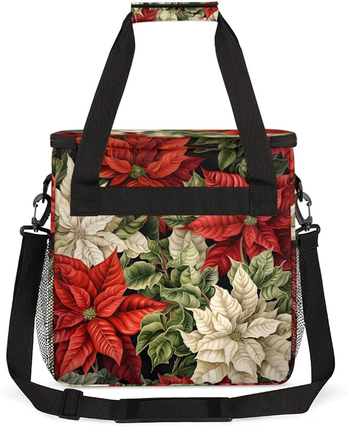 Holly Berry Flowers Coffee Maker Carrying Bag Watercolor Flowers Travel Storage Bag Compatible with K-Mini or K-Mini Plus Single Serve Coffee Brewer Carrying Case with Pockets &amp Shoulder Strap