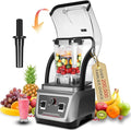 Commercial Blender with Soundproof Shield 70 Oz Quiet Professional Blenders Heavy Duty Blender with Strong and Quiet Professional-Grade Power Self-Cleaning Quiet Sound Enclosure 2200W