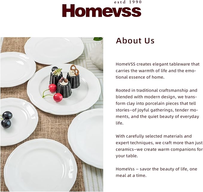HomeVss New Bone China Embossed French Countryside 18pc Dinnerware Set