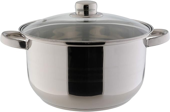 TOP STAR Soup Glass Lids-5 Piece Pot Cookware Set Stainless Steel Silver 46.2 x 26.2 x 18.4 cm