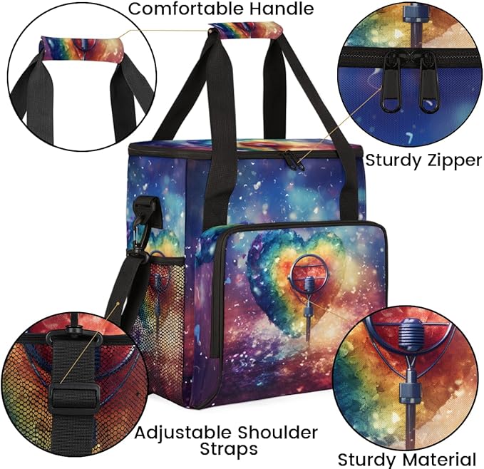 Heart Music Coffee Maker Carrying Bag Portable Travel Storage Tote Bag Compatible with K-Mini or K-Mini Plus Single Serve Coffee Brewer Carrying Case with Multiple Pockets &amp Shoulder Strap
