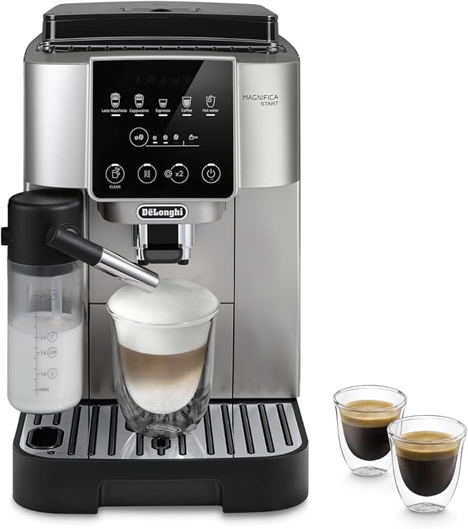 De'Longhi Magnifica Start Automatic Espresso Machine with Auto Milk Frother &amp Built in Grinder - 5 One-Touch Recipes Easy-to-Clean Home Barista Coffee Maker for Lattes Cappuccino Iced Coffee