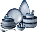 Stylish Dinner PlatesCeramics Dinner Sets 48 Pieces Blue Glaze Cereal Bowl and Steak Plate | Japanese-Style Porcelain Dinnerware Set for Family Gathering