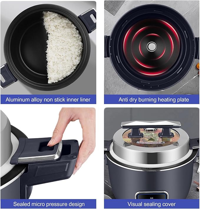 Large Electric Rice CookerCommercial Rice Cooker/Warmer with Nonstick Inner PotOne-Touch OperationAuto Keep WarmEasy Clean Rice Cooker13L-1900W13L-1900W