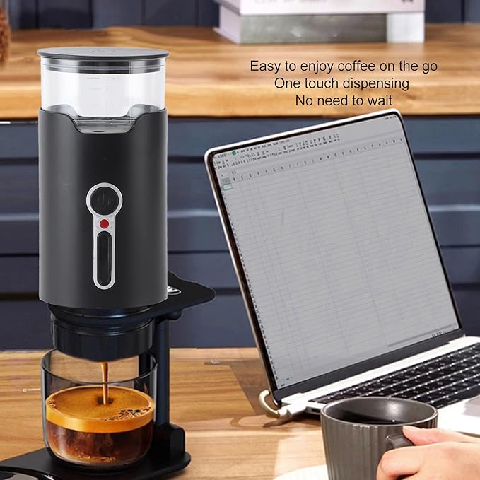 Portable Coffee Maker Portable Espresso Machine Built in Battery 15 Bar Mini Coffee Maker USB Rechargeable Automatic Electric Coffee Maker for Travel Camping Office Home