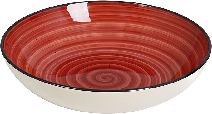 Elama Gia 24 Piece Stoneware Dinnerware Set (Red)