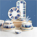 18 Pcs Dinnerware Sets Hand Painted Leaf Pattern Porcelain Tableware Set With Plates And Bowls Ceramic Dinner Set For Home Kitchen