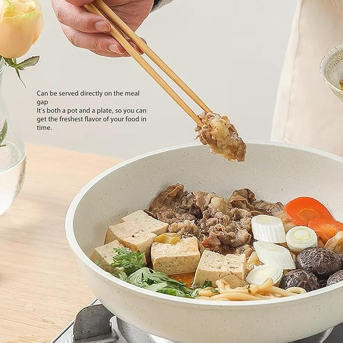 Haofy Pots and Pans Set Nonstick Pots and Pans Set with Detachable Handle Maifan Stone Kitchen Cookware Set with Lid for Gas Stove Induction Cooker