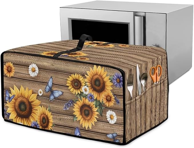 Doojoayie Butterfly &amp Sunflower Toaster Cover 4 Slice Toaster Oven Covers Small Appliance Protector Universal Fit Kitchen Appliance Covers for Bread Machine Air Fryer