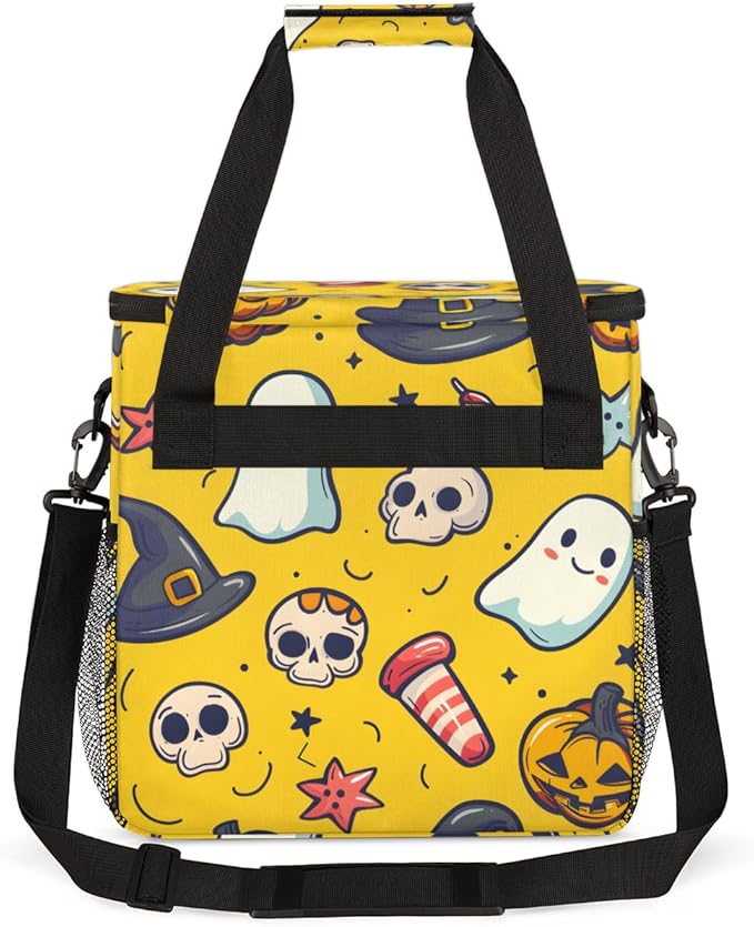 Halloween Pumpkin Coffee Maker Carrying Bag Bright Pumpkin Travel Storage Bag Compatible with K-Mini or K-Mini Plus Single Serve Coffee Brewer Carrying Case with Multiple Pockets &amp Shoulder Stra