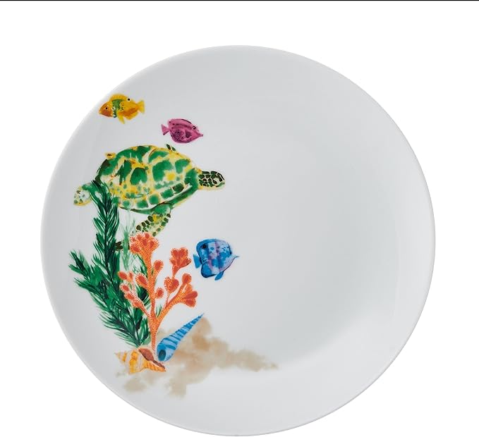 Studio Nova Coastal Ocean Underwater Life 12 Piece Dinnerware Plate Bowl Set Service for 4