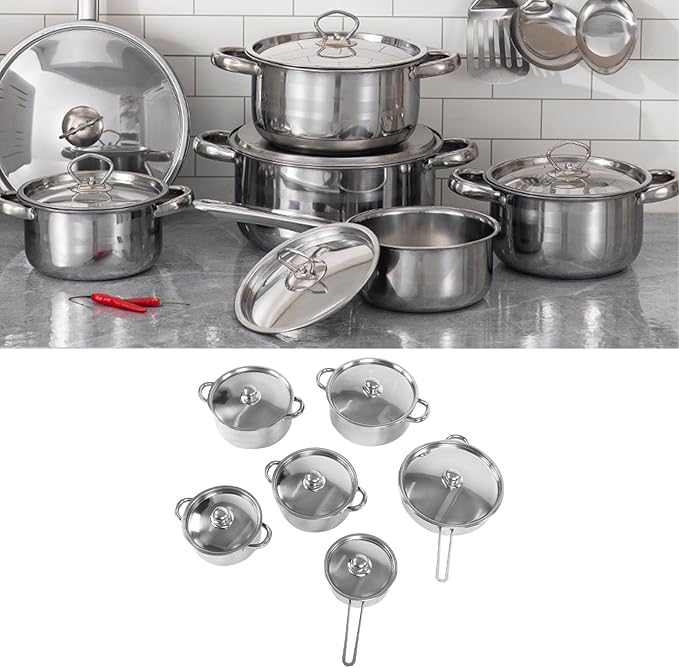 Stainless Steel Cookware Set Pots and Pans Kitchen Set Frying Pan Soup Pot Milk Pot Kitchen Cooking Saucepans Cooking Skillet
