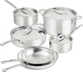 Hestan ProBond Luxe 10-Piece Cookware Set Professional Clad Stainless Steel ProCore Tri-Ply Clad Construction Polished Exterior Induction &amp Oven Safe